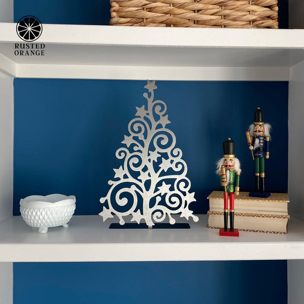 Rusted Orange Craftworks Co. Holiday Ornament Displays & Stands 15" Metal Stand-Up Trees (2 Styles) - Metal Christmas Tree Cutout Holiday Decor