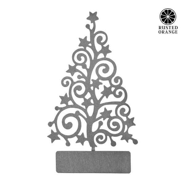 Rusted Orange Craftworks Co. Holiday Ornament Displays & Stands 15" Metal Stand-Up Trees (2 Styles) - Metal Christmas Tree Cutout Holiday Decor