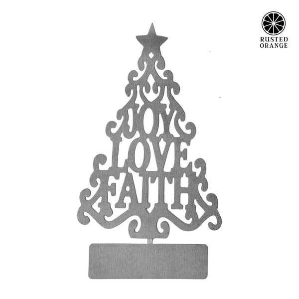 Rusted Orange Craftworks Co. Holiday Ornament Displays & Stands 15" Metal Stand-Up Trees (2 Styles) - Metal Christmas Tree Cutout Holiday Decor