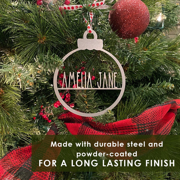 Rusted Orange Craftworks Co. Holiday Ornaments Amelia Jane Ornament - 2 Please - Customized Christmas Ornament for Christmas Tree