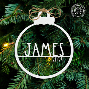 Rusted Orange Craftworks Co. Holiday Ornaments Amelia Jane Ornament - 2 Please - Customized Christmas Ornament for Christmas Tree