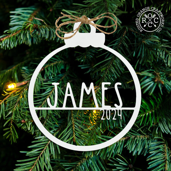 Rusted Orange Craftworks Co. Holiday Ornaments Amelia Jane Ornament - 2 Please - Customized Christmas Ornament for Christmas Tree