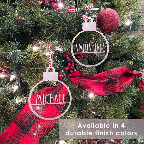 Rusted Orange Craftworks Co. Holiday Ornaments Amelia Jane Ornament - 2 Please - Customized Christmas Ornament for Christmas Tree
