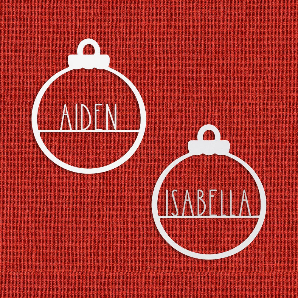 Rusted Orange Craftworks Co. Holiday Ornaments Amelia Jane Ornament - 2 Please - Customized Christmas Ornament for Christmas Tree