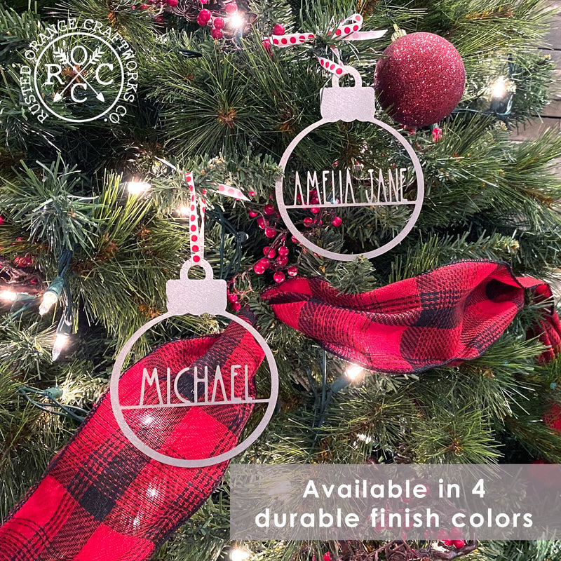Rusted Orange Craftworks Co. Holiday Ornaments Amelia Jane Ornament Collection - 5 pack - Customized Christmas Ornament