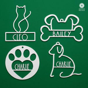 Rusted Orange Craftworks Co. Holiday Ornaments Man's Best Friend Christmas Ornaments - 2 pack - Paw Print and Animal Ornaments