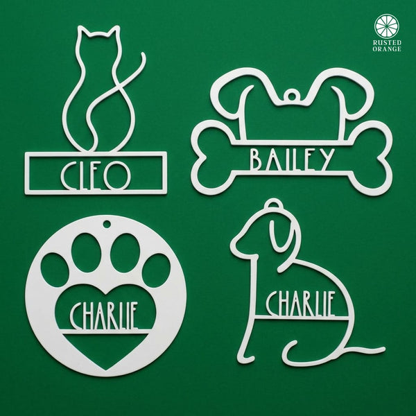 Rusted Orange Craftworks Co. Holiday Ornaments Man's Best Friend Christmas Ornaments - 2 pack - Paw Print and Animal Ornaments