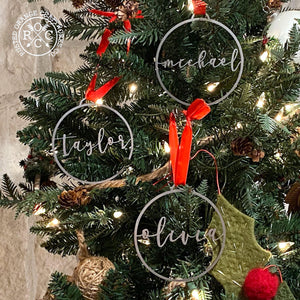 Rusted Orange Craftworks Co. Holiday Ornaments Minimalist Custom Ornaments - 5 Pack - Metal Personalized Christmas Ornaments