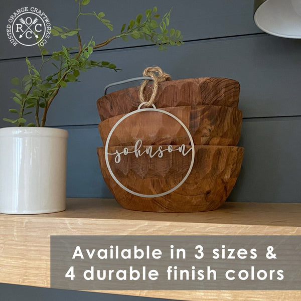 Rusted Orange Craftworks Co. Holiday Ornaments Minimalist Custom Ornaments - 5 Pack - Metal Personalized Christmas Ornaments