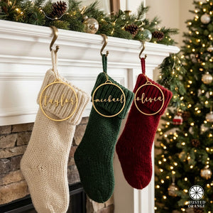 Rusted Orange Craftworks Co. Holiday Ornaments Minimalist Custom Ornaments - 5 Pack - Metal Personalized Christmas Ornaments