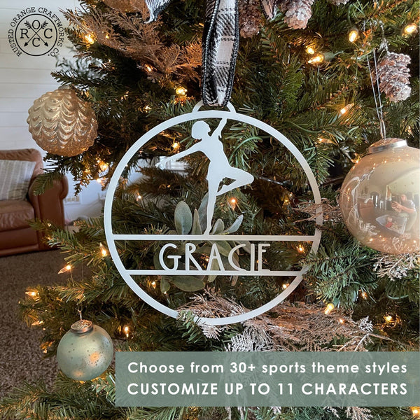 Rusted Orange Craftworks Co. Holiday Ornaments My Favorite Athlete Ornament - Single - 30 Sports Theme Styles - Metal Christmas Ornaments