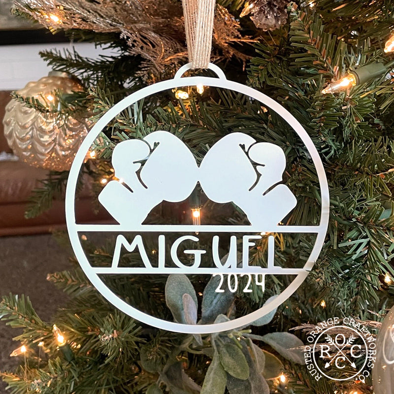 Rusted Orange Craftworks Co. Holiday Ornaments My Favorite Athlete Ornament - Single - 30 Sports Theme Styles - Metal Christmas Ornaments