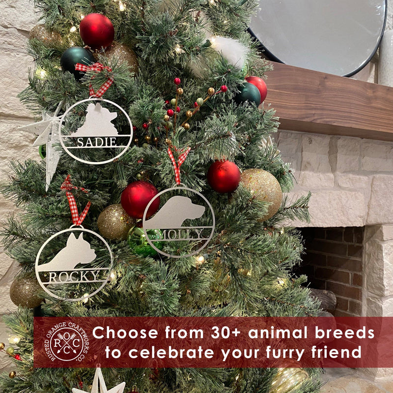 Personalized Pet Ornament Set of 2 Custom Pet Christmas Tree