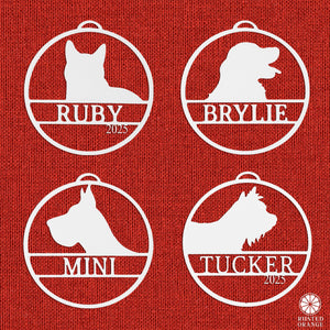 Rusted Orange Craftworks Co. Holiday Ornaments Personalized Pet Ornaments - Set of 2 - Custom Dog or Cat Christmas Tree Ornaments