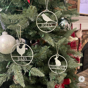 Rusted Orange Craftworks Co. Holiday Ornaments Personalized Pet Ornaments - Set of 2 - Custom Dog or Cat Christmas Tree Ornaments