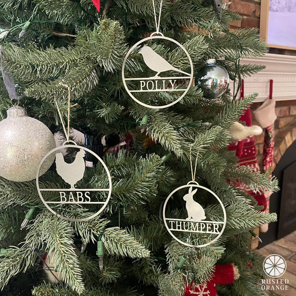 Rusted Orange Craftworks Co. Holiday Ornaments Personalized Pet Ornaments - Set of 2 - Custom Dog or Cat Christmas Tree Ornaments