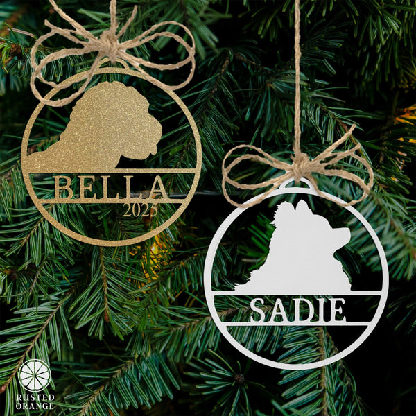Rusted Orange Craftworks Co. Holiday Ornaments Personalized Pet Ornaments - Set of 2 - Custom Dog or Cat Christmas Tree Ornaments