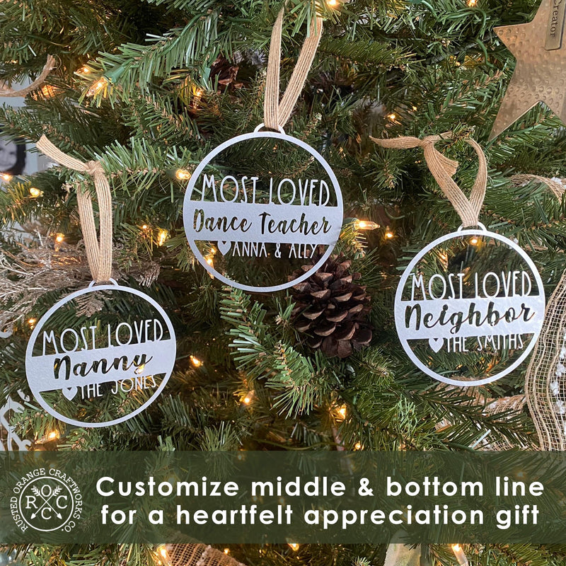 Rusted Orange Craftworks Co. Holiday Ornaments Personalized VIP Thank You Gift Ornament  3 pack - Appreciation Gifts For Friends and Loved Ones