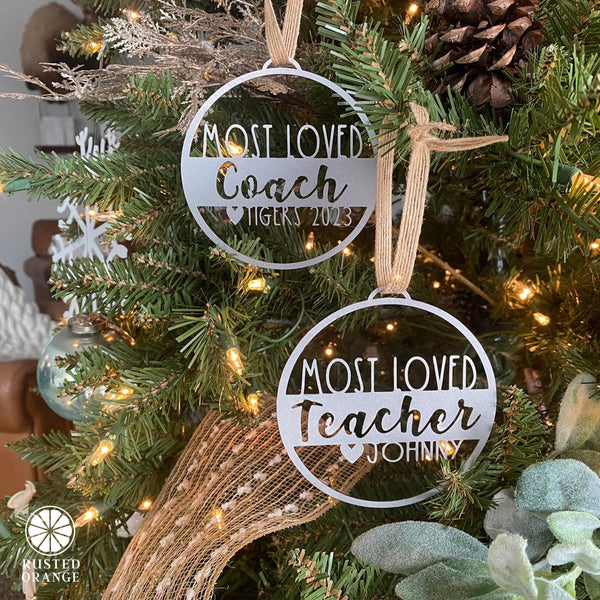 Rusted Orange Craftworks Co. Holiday Ornaments Personalized VIP Thank You Gift Ornament  3 pack - Appreciation Gifts For Friends and Loved Ones