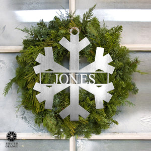 Rusted Orange Craftworks Co. Holiday Ornaments Snowflake Name Sign - 2 Styles - Personalized Metal Winter Decor