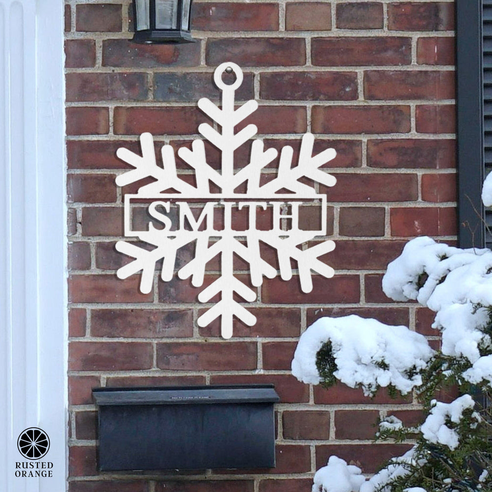 Rusted Orange Craftworks Co. Holiday Ornaments Snowflake Name Sign - 2 Styles - Personalized Metal Winter Decor