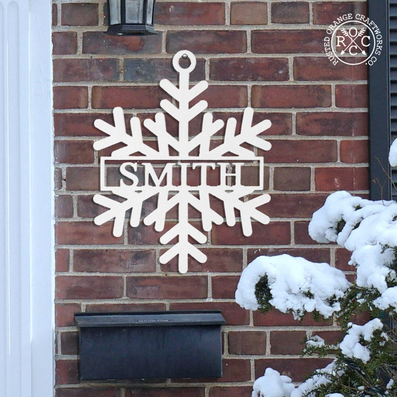 Rusted Orange Craftworks Co. Holiday Ornaments Snowflake Name Sign - 2 Styles - Personalized Metal Winter Decor