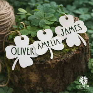 Rusted Orange Craftworks Co. Holiday Ornaments Spring Ornaments Set of 3 - Easter, St Patricks day personalized gift bag