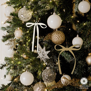 Rusted Orange Craftworks Co. Holiday Ornaments Trim Your Tree Collection – 12-Pack Metal Christmas Ornaments | Choose from 6 Festive Styles or a Variety Pack | Rustic Farmhouse Holiday Tree Decorations