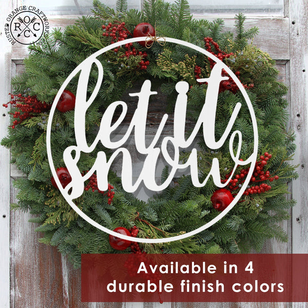 Rusted Orange Craftworks Co. Holiday Ornaments Winter Greeting Signs - Metal Christmas Wreath Decor