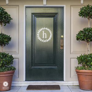 Rusted Orange Craftworks Co. Home Decor Decals Special Offer Olive Wreath Single Letter Monogram - 3 Sizes - Custom Metal Sign Monogram
