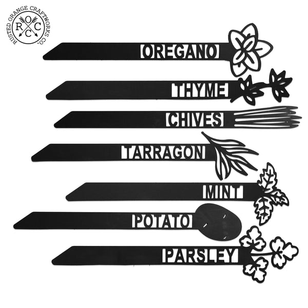 Rusted Orange Craftworks Co. Home & Garden Green Garden Plant Stakes - Single - Plant Labels Garden Markers