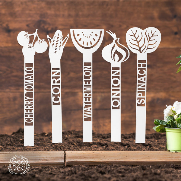 Rusted Orange Craftworks Co. Home & Garden Green Garden Plant Stakes - Your Favorite 5 - Plant Labels Garden Markers