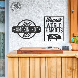 Rusted Orange Craftworks Co. Home & Garden World Famous and Smokin Hot BBQ Collection - BBQ Grill House Decor