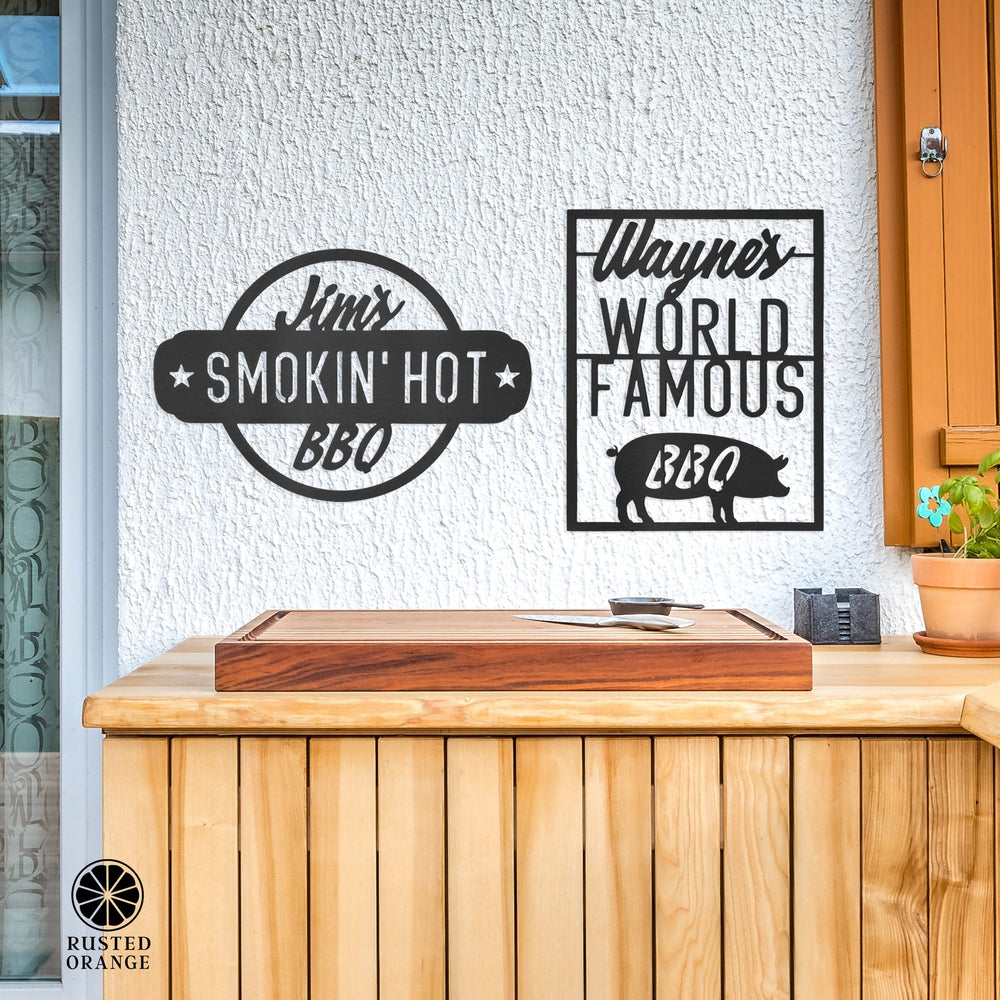 Rusted Orange Craftworks Co. Home & Garden World Famous and Smokin Hot BBQ Collection - BBQ Grill House Decor