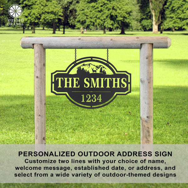 Rusted Orange Craftworks Co. Home on the Range Oversized Address Plaque - House Number Sign