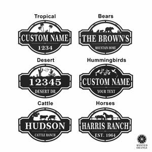Rusted Orange Craftworks Co. Home on the Range Oversized Address Plaque - House Number Sign