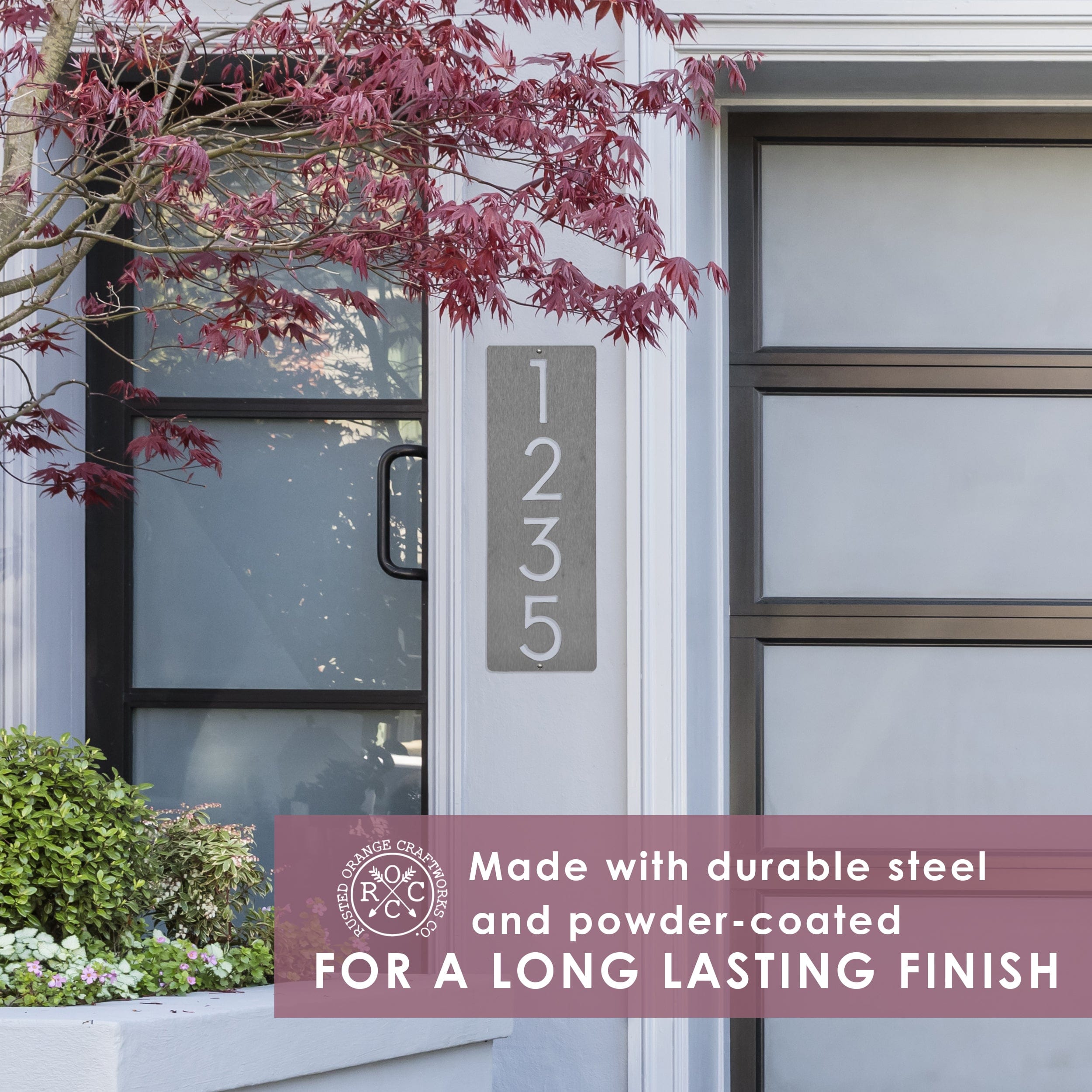 Cider House Rectangular Address Plaque - Metal Vertical House Numbers ...