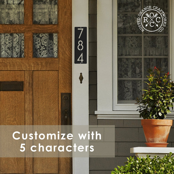 Rusted Orange Craftworks Co. House Numbers & Letters Cider House Rectangular Address Plaque - Metal Vertical House Numbers For Outside Home