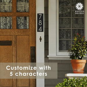Rusted Orange Craftworks Co. House Numbers & Letters Cider House Rectangular Address Plaque - Metal Vertical House Numbers For Outside Home