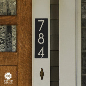 Rusted Orange Craftworks Co. House Numbers & Letters Cider House Rectangular Address Plaque - Metal Vertical House Numbers For Outside Home