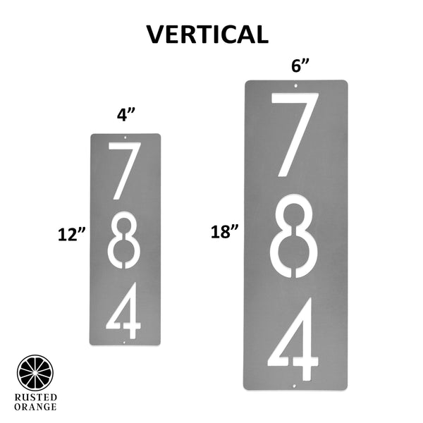 Rusted Orange Craftworks Co. House Numbers & Letters Cider House Rectangular Address Plaque - Metal Vertical House Numbers For Outside Home