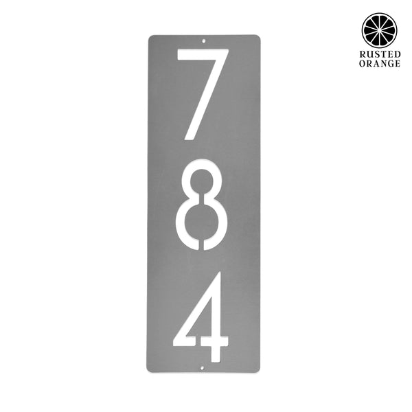 Rusted Orange Craftworks Co. House Numbers & Letters Cider House Rectangular Address Plaque - Metal Vertical House Numbers For Outside Home