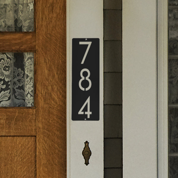 Rusted Orange Craftworks Co. House Numbers & Letters [COL] Cider House Rectangular Address Plaque - Metal Vertical House Numbers For Outside Home