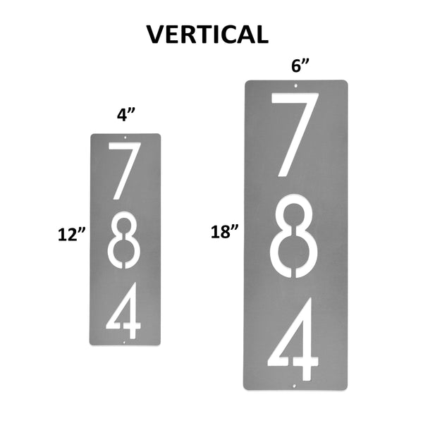 Rusted Orange Craftworks Co. House Numbers & Letters [COL] Cider House Rectangular Address Plaque - Metal Vertical House Numbers For Outside Home