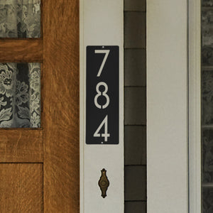 Rusted Orange Craftworks Co. House Numbers & Letters [COL] Cider House Rectangular Address Plaque - Metal Vertical House Numbers For Outside Home