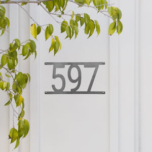 Rusted Orange Craftworks Co. House Numbers & Letters [COL] Simple Address Plaque - 3 Sizes - Address Numbers for Outside