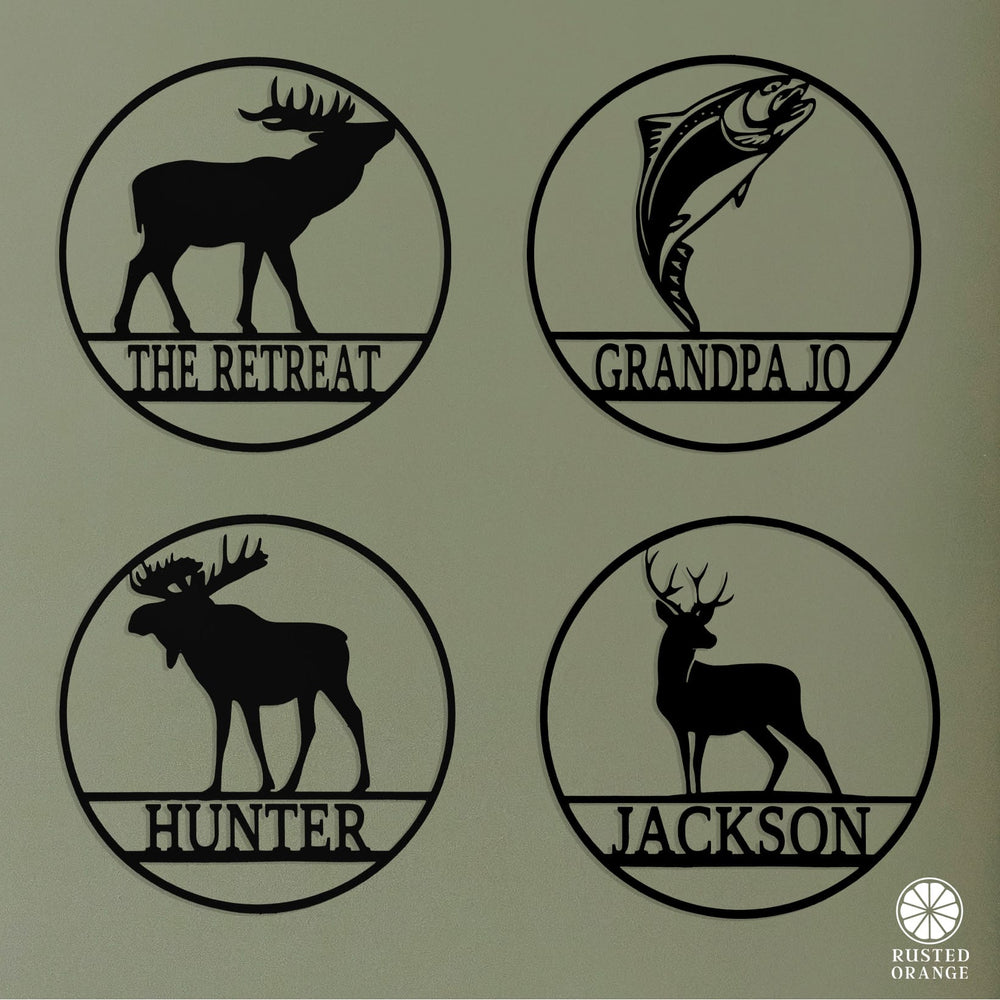 Rusted Orange Craftworks Co. Hunting & Shooting Special Offer Wildlife Signs - Personalized Hunting Decor for Cabin, Gifts for Men - Custom Cowboy Western Wall Decor With Name