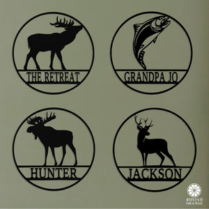 Rusted Orange Craftworks Co. Hunting & Shooting Special Offer Wildlife Signs - Personalized Hunting Decor for Cabin, Gifts for Men - Custom Cowboy Western Wall Decor With Name