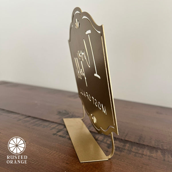 Rusted Orange Craftworks Co. I Love Fall Tabletop Décor Sign | Autumn Quote Plaque with Bendable Stand Tab