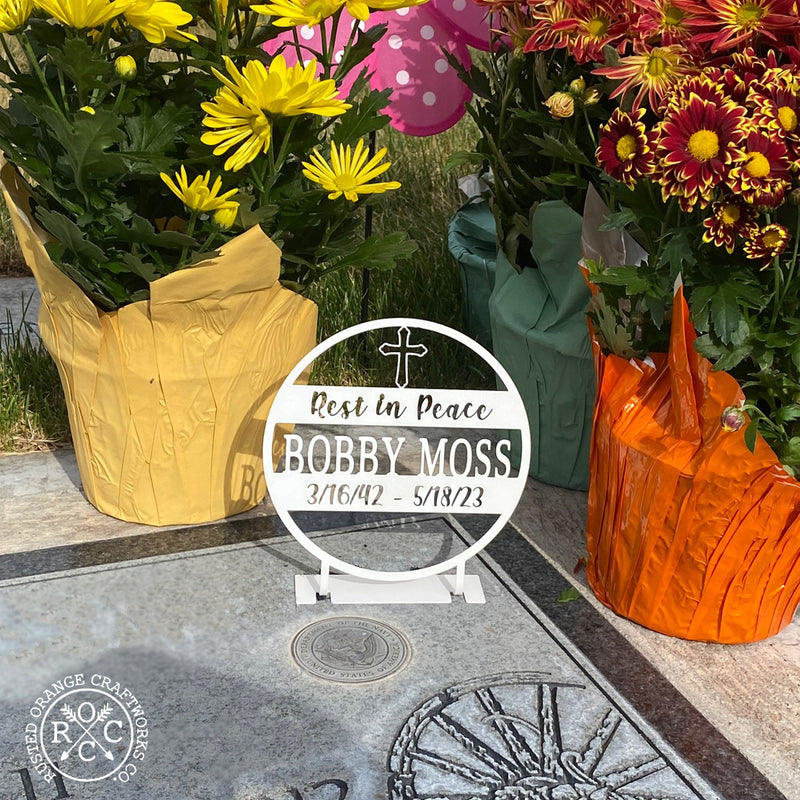 Rusted Orange Craftworks Co. In Memory of Tabletop Plaque - Home Decoration Memorial Plaque for Loved Ones